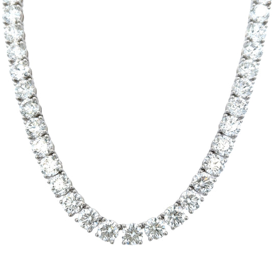 73.07 Cts. Natural Diamond Round Eternity Necklace