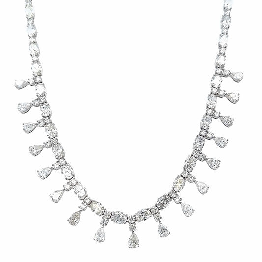 28.12 Cts Natural Diamond Mix Shape Tiara Necklace