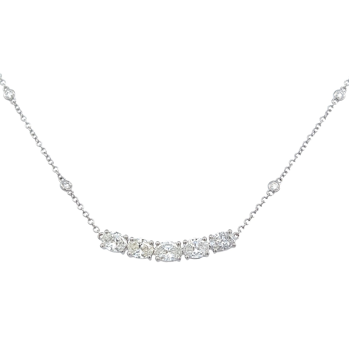 1.69 Cts. Natural Diamond Oval-Cut Necklace