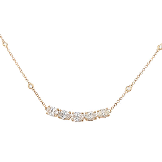 1.72 Cts. Natural Diamond Oval-Cut Necklace