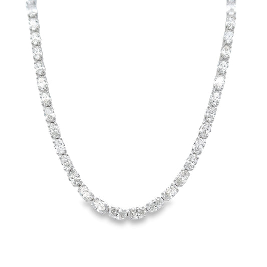 26.43 Cts. Natural Diamond Oval Eternity Necklace