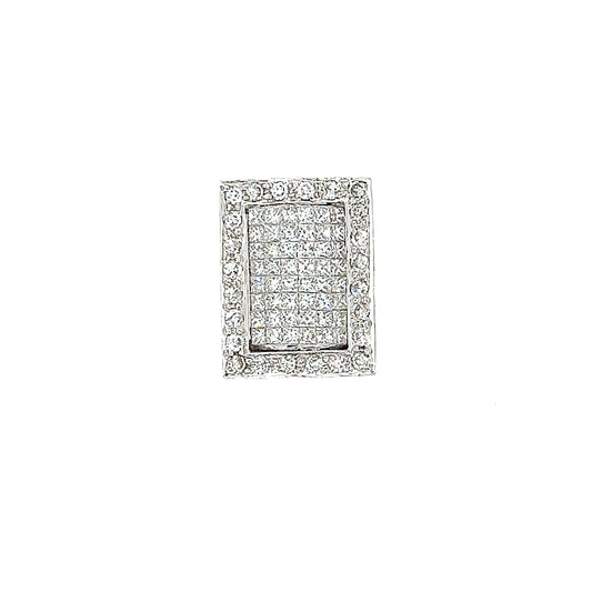 18k Wg 1.17 Pr/rd Tcw Rectangle Pendant