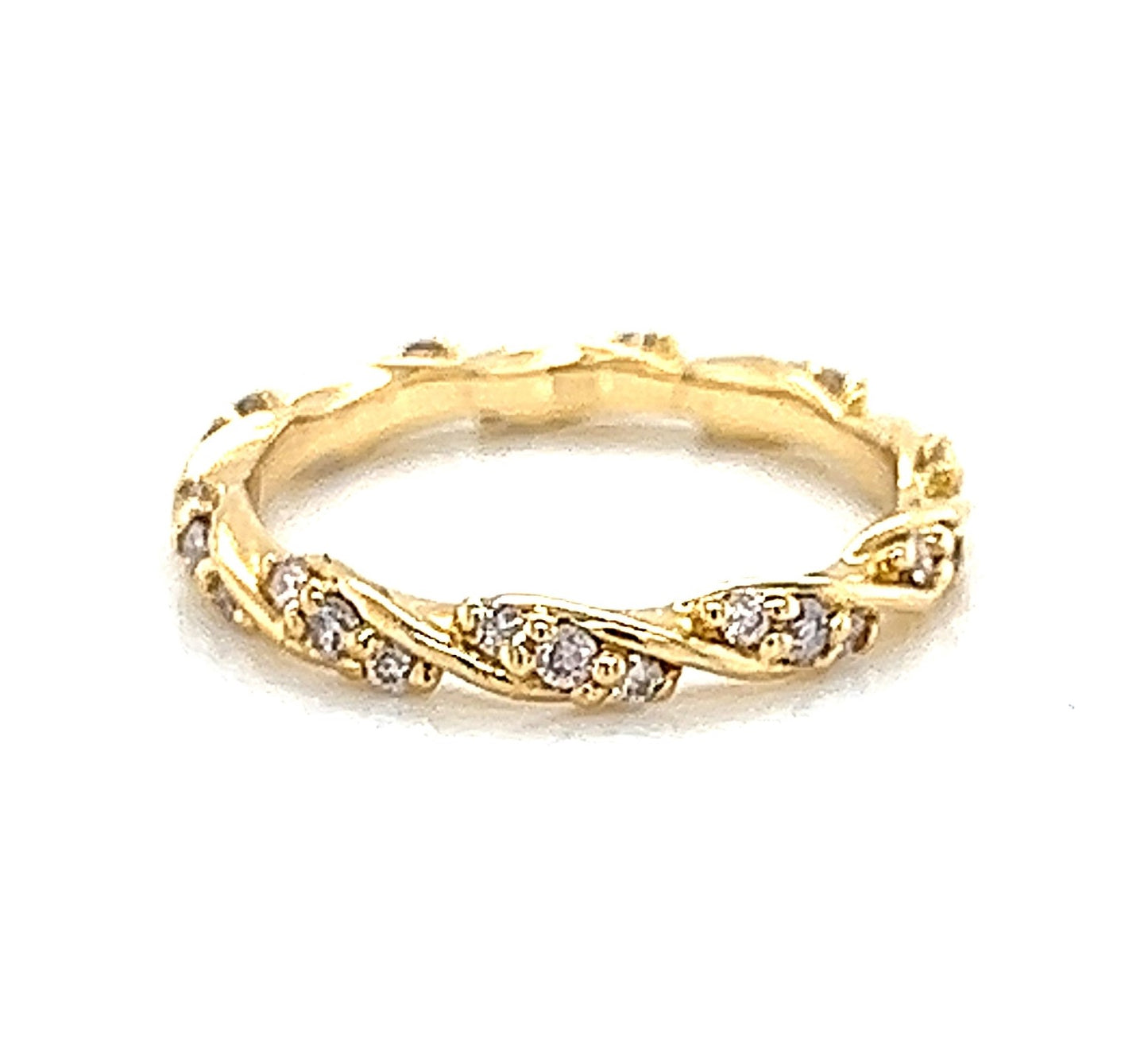 18k Yg 0.43 Rd Tcw Twist Band Ring
