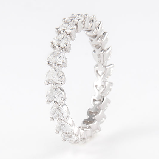 2.24 Cts Natural Diamond Heart Shape Eternity Band