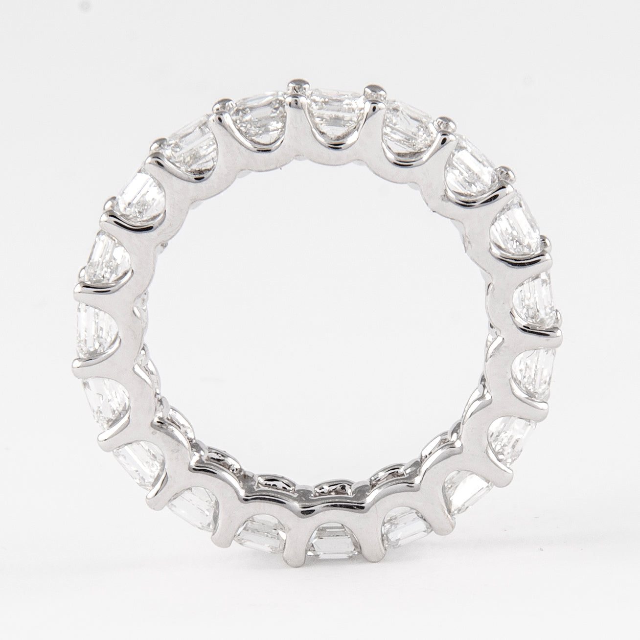 3.79 Cts Natural Diamond Asscher Cut Eternity Band