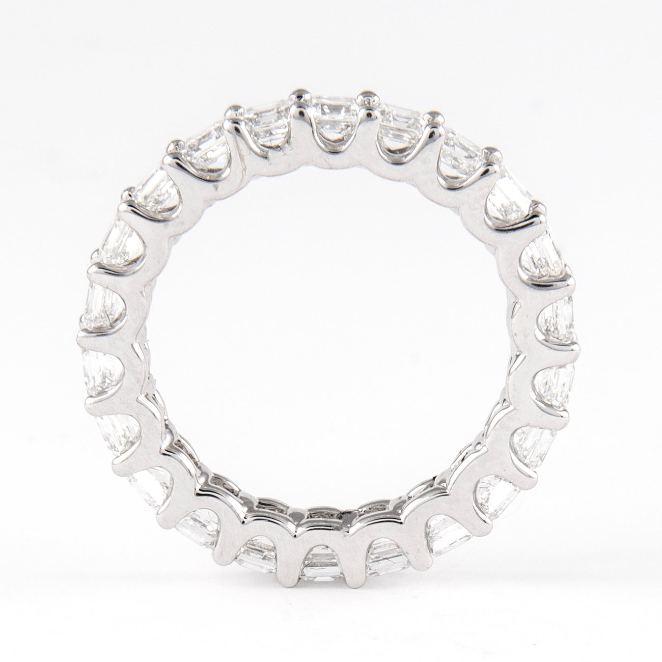 3.39 Cts Natural Diamond Asscher Cut Eternity Band