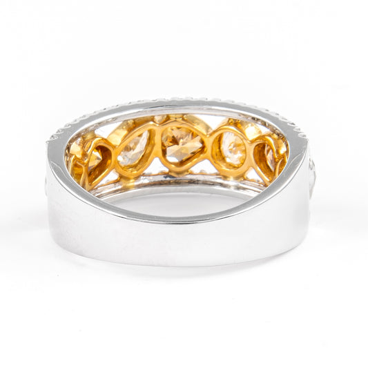 18k18k Twt 1.43 Mix Diamond Color And Shapes Tcw 7 Band Ring