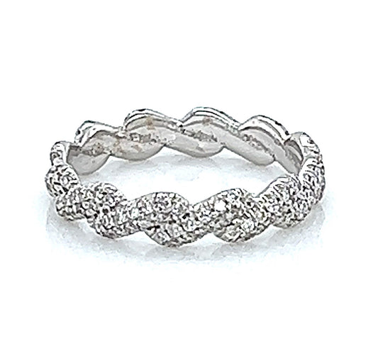 0.53 Cts Natural Diamond Pave Round Eternity Band