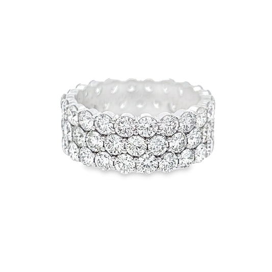 5.32 Cts 3 Row Natural Diamond Round Eternity Band