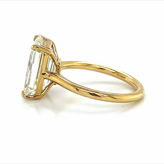 6.05 Cts. Natural Emerald Cut Diamond Ringw