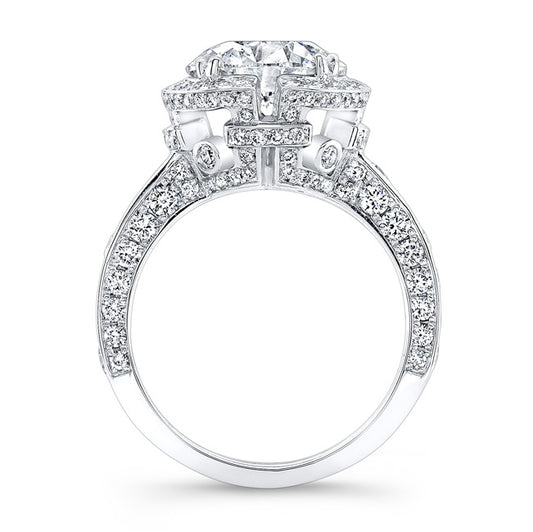 18k Wg 3.62 Rd Diamond Engagement Halo Ring
