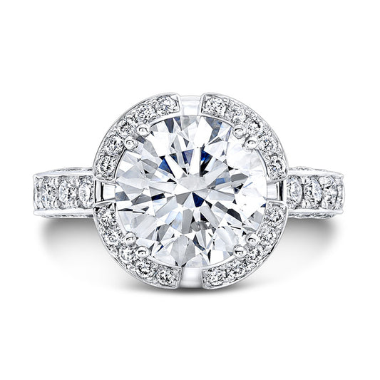 18k Wg 3.62 Rd Diamond Engagement  Halo Ring
