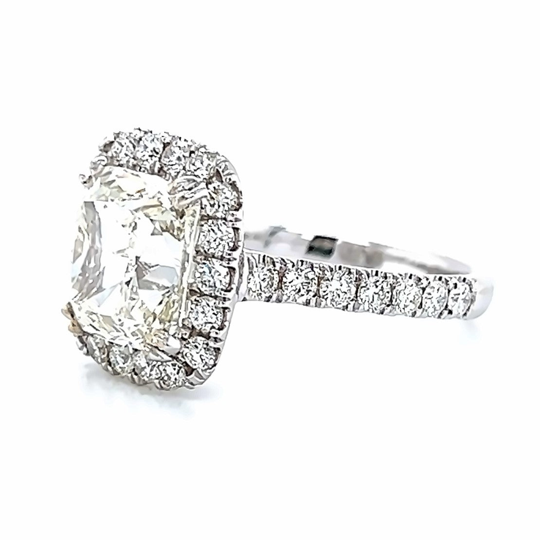 18k Wg 4.01 Cushion Halo Ring Ice & Company
