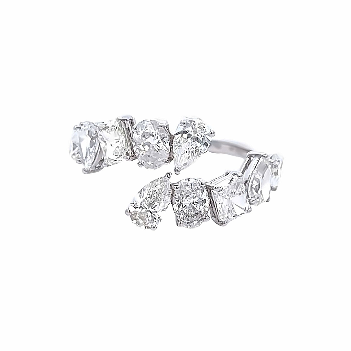 2.83 Cts. Mix Shape Natural Diamond Overlap Ring