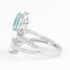 1.08 Cts Oval Aquamarine & Pear Shape Diamond Ring