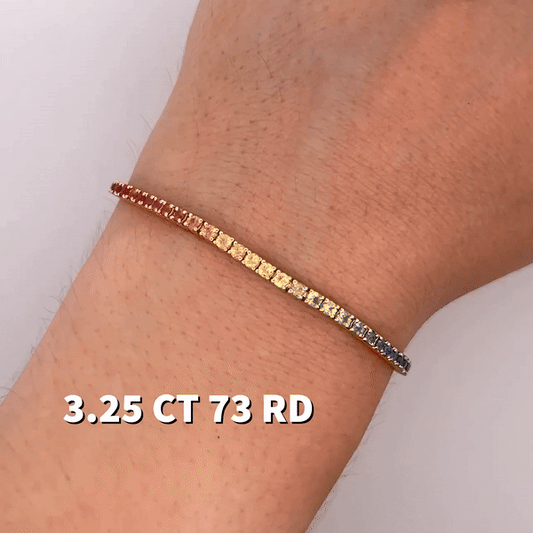 3.25 Cts Rainbow Sapphire Tennis Bracelet