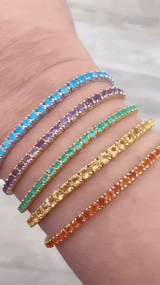 2.30 Orange & Red Onyx Tennis Bracelet