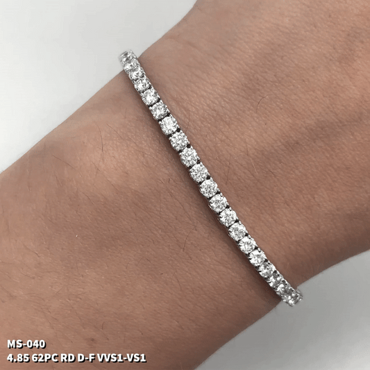 Pulsera Tenis De Diamantes Naturales 4.85 Cts
