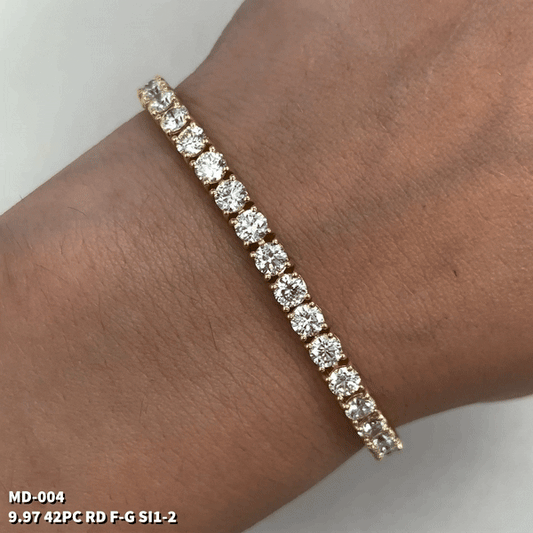 Pulsera Tenis De Diamantes Naturales 9.97 Cts