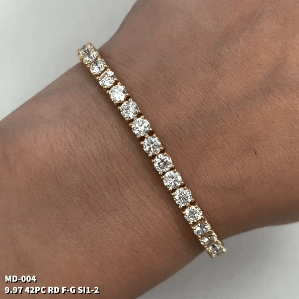 9.97 Cts Natural Diamond Tennis Bracelet