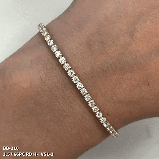 Pulsera De Tenis De Diamantes Naturales De 3,57 Cts