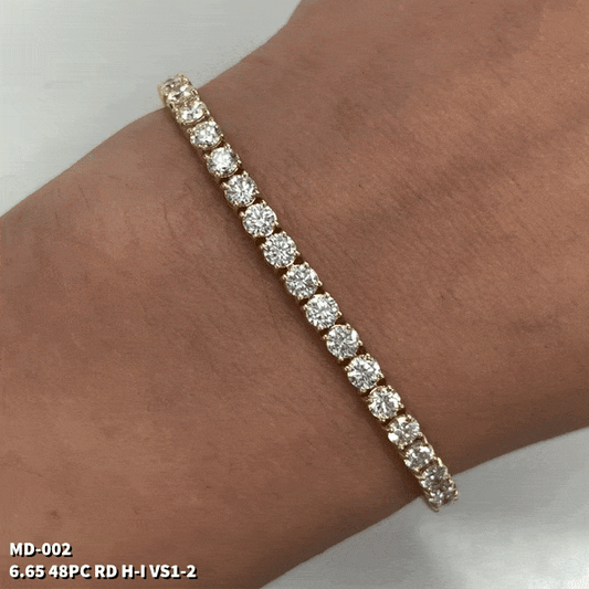 Pulsera de tenis de diamantes naturales de 6,65 quilates
