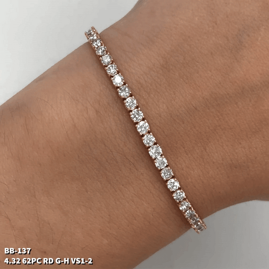 Brazalete de tenis 14k Wg 4.11 Rd Tcw