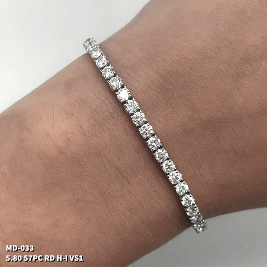 Pulsera Tenis De Diamantes Naturales 5.80 Cts