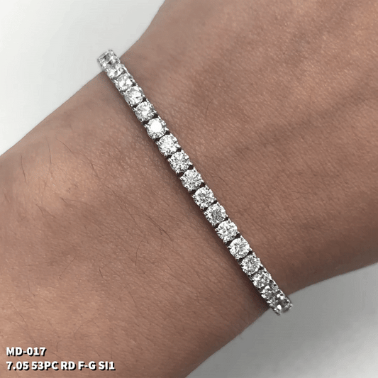 Pulsera de tenis de diamantes naturales de 7,05 cts