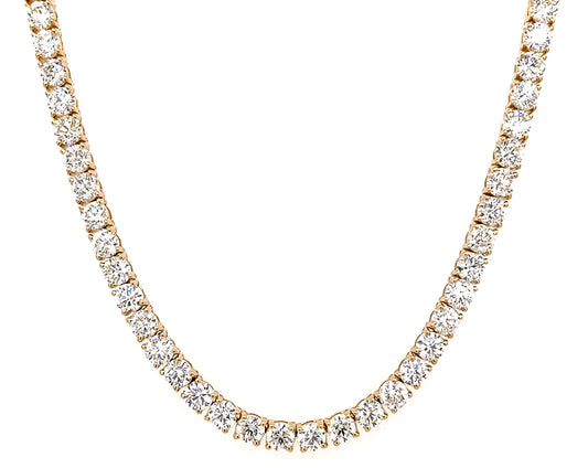 33.95 Cts Natural Diamond Round Eternity Necklace