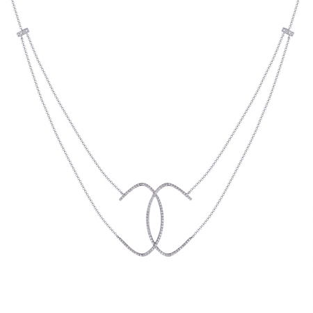 Collar de diamantes de oro de 14 k