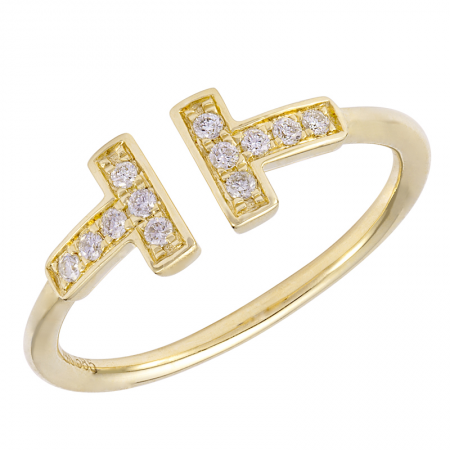 Anillo de oro de 14 quilates con diamantes