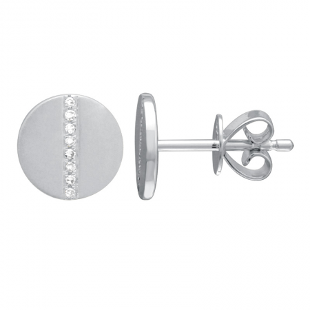 14k Gold Diamond Earrings (Sand Finish)