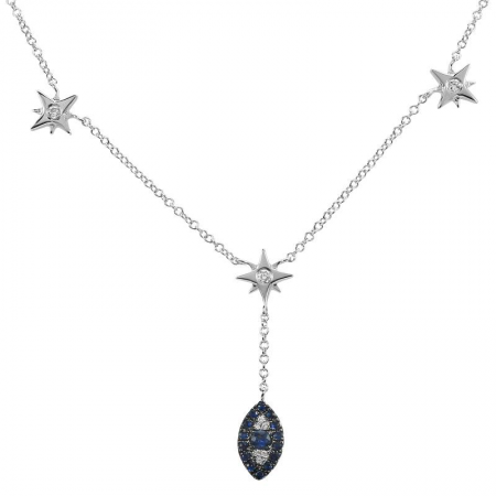 Collar de piedras preciosas de oro de 14 k