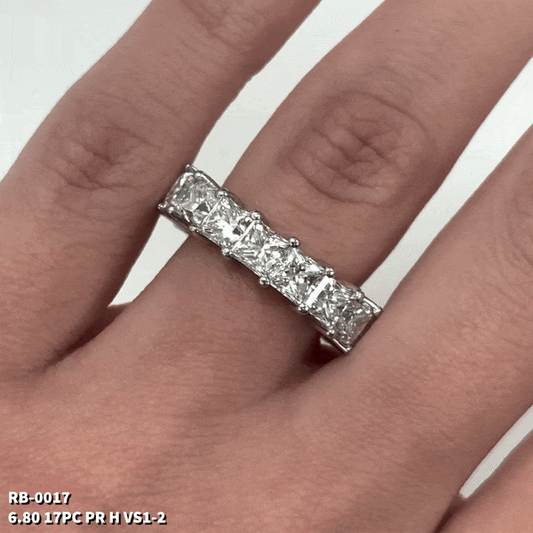 6.80 Cts Natural Diamond Princess Cut Eternity Band