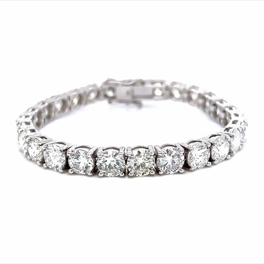 Brazalete de tenis de diamantes naturales mejorado con claridad de 18k Wg *28.32 Rd
