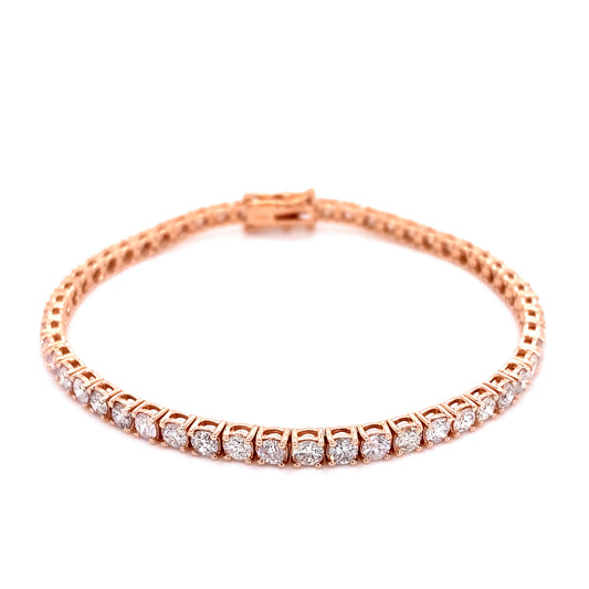 Pulsera de tenis 4p de 14k Rg 9.92 Rd Tcw