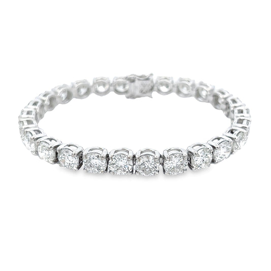 26,37 quilates. Pulsera de tenis con diamantes redondos naturales