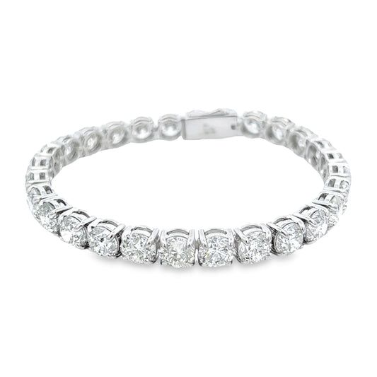17.28 Cts Natural Diamond Tennis Bracelet GIA