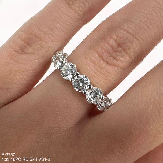 4.33 Cts Natural Diamond Round Eternity Band