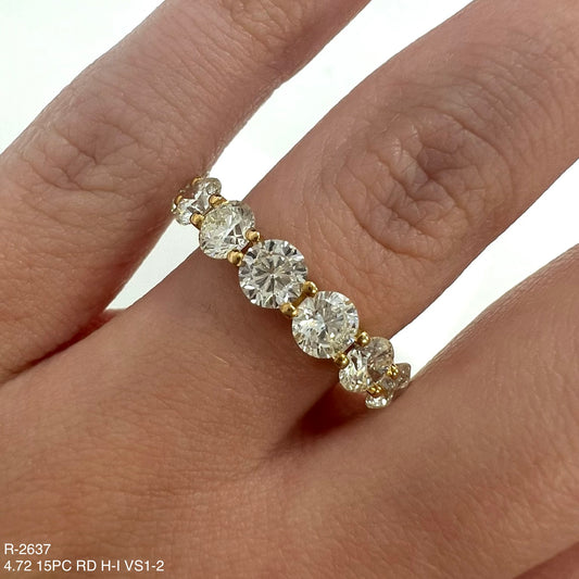 4.72 Cts Natural Diamond Round Eternity Band