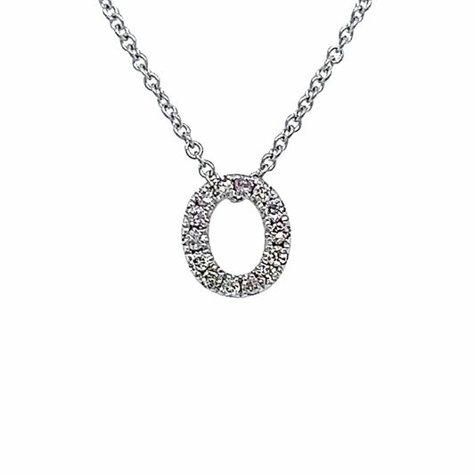 COLGANTE 14K WG 0.10 RD TCW LETRA O SML