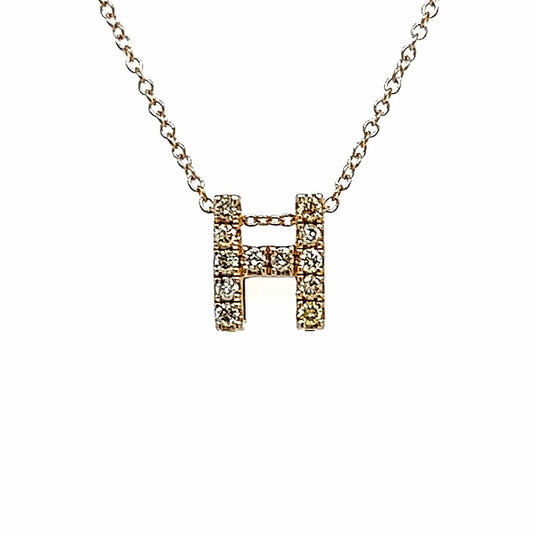 14K YG 0.11 RD TCW LETRA H SML