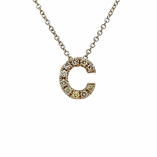 14K YG 0.10 RD TCW LETRA C SML