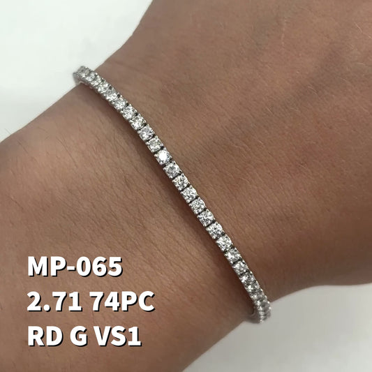 Pulsera de tenis 4p de 14k Wg 2.71 Rd Tcw