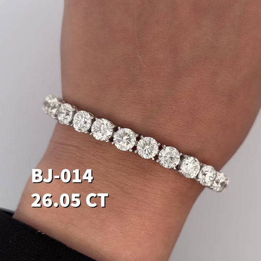 26,05 quilates. Pulsera de tenis con diamantes naturales