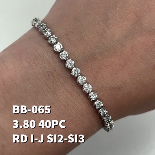 Brazalete de eternidad con ilusión de tenis de 14 k Wg 3,80 Rd Tcw