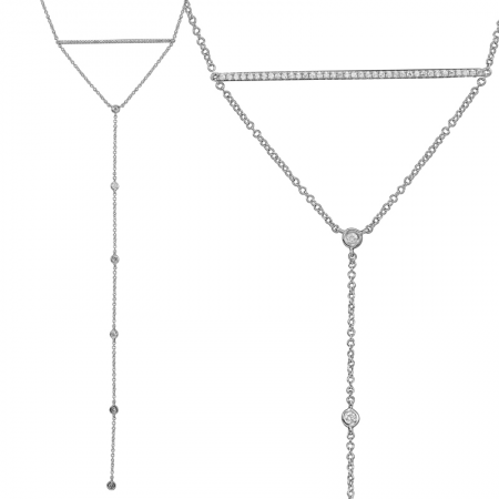 Collar de diamantes de oro de 14 k