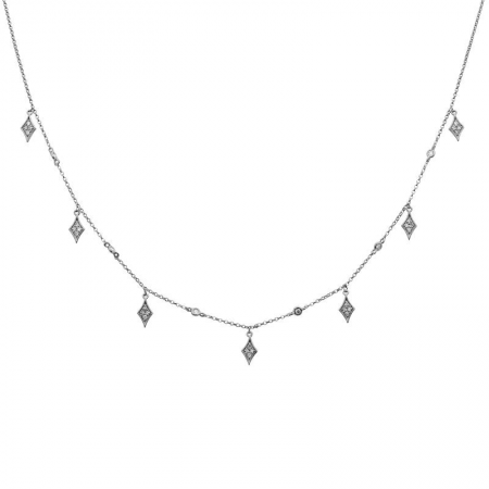 Collar de diamantes de oro de 14 k