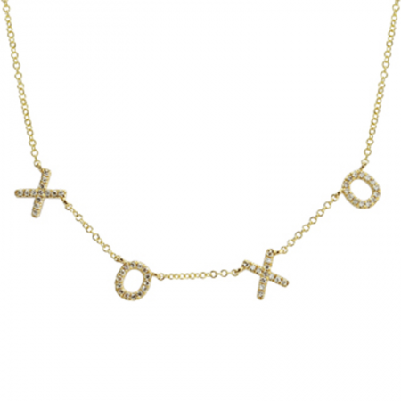 Collar de diamantes en oro amarillo de 14 k